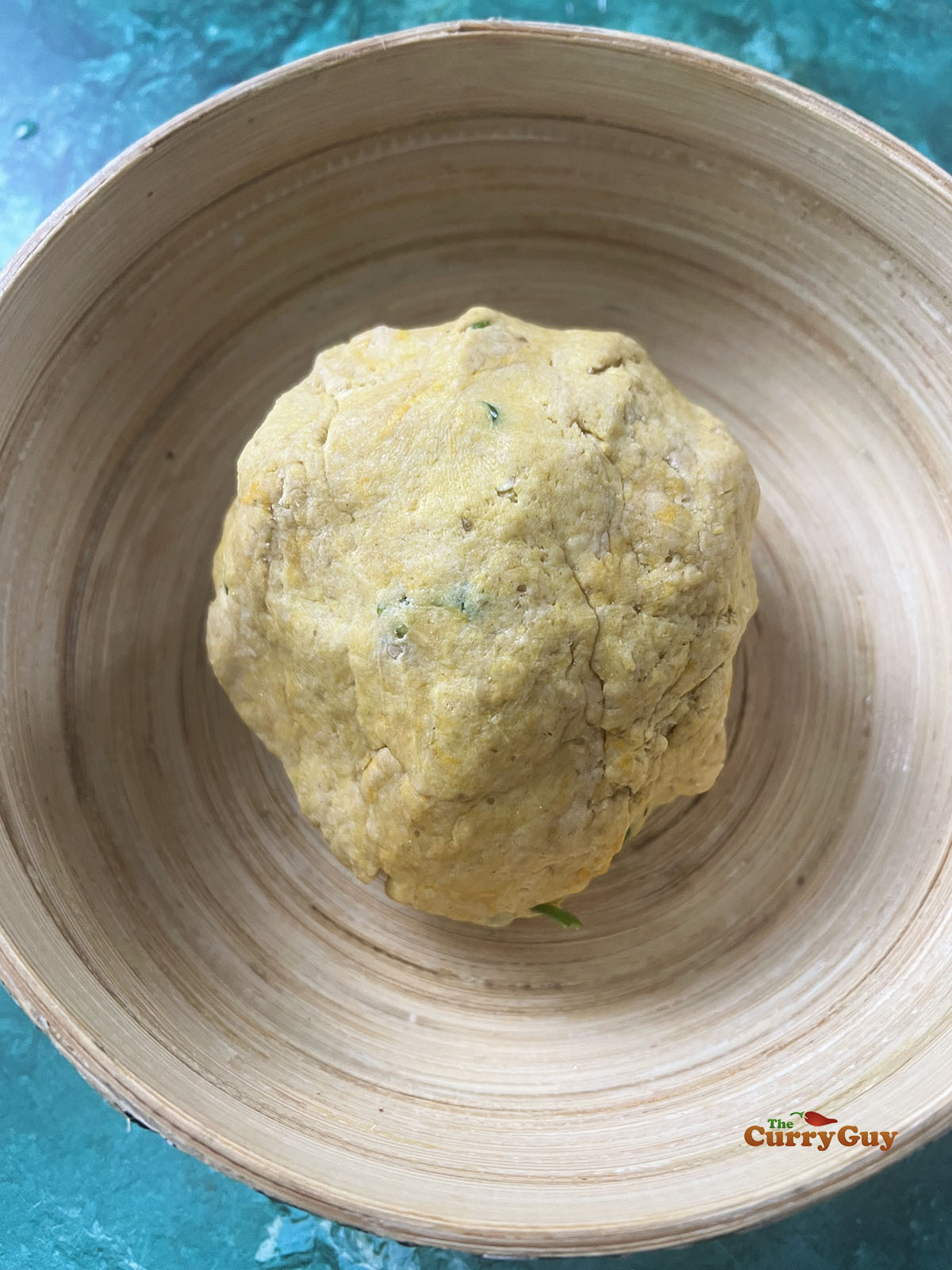 Dough ball for this chapatis recipe in a bowl.
