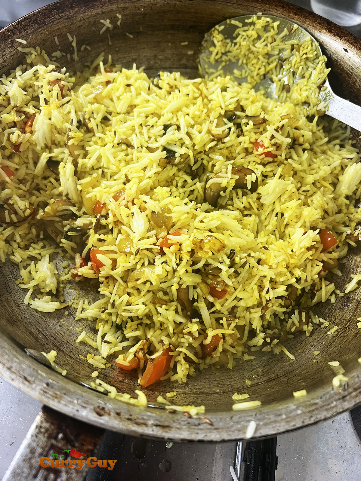 Finished mushroom fried rice.