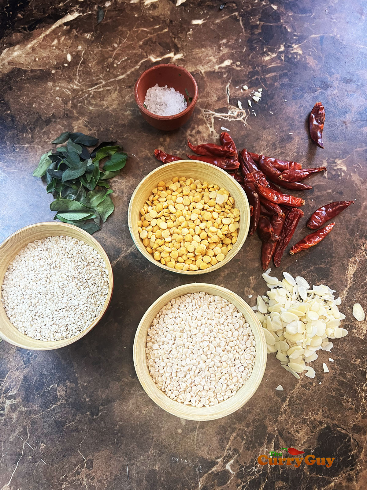 Ingredients for gunpowder masala.