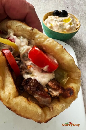 Greek gyros with tzatziki sauce