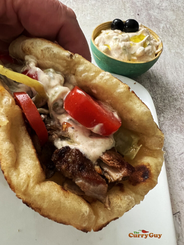 Greek gyros with tzatziki sauce