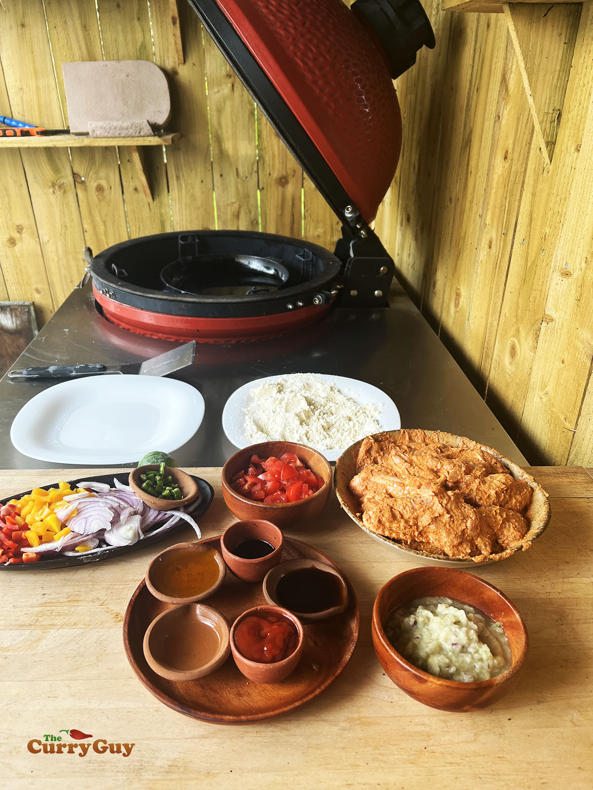 Ready to cook at the barbecue.