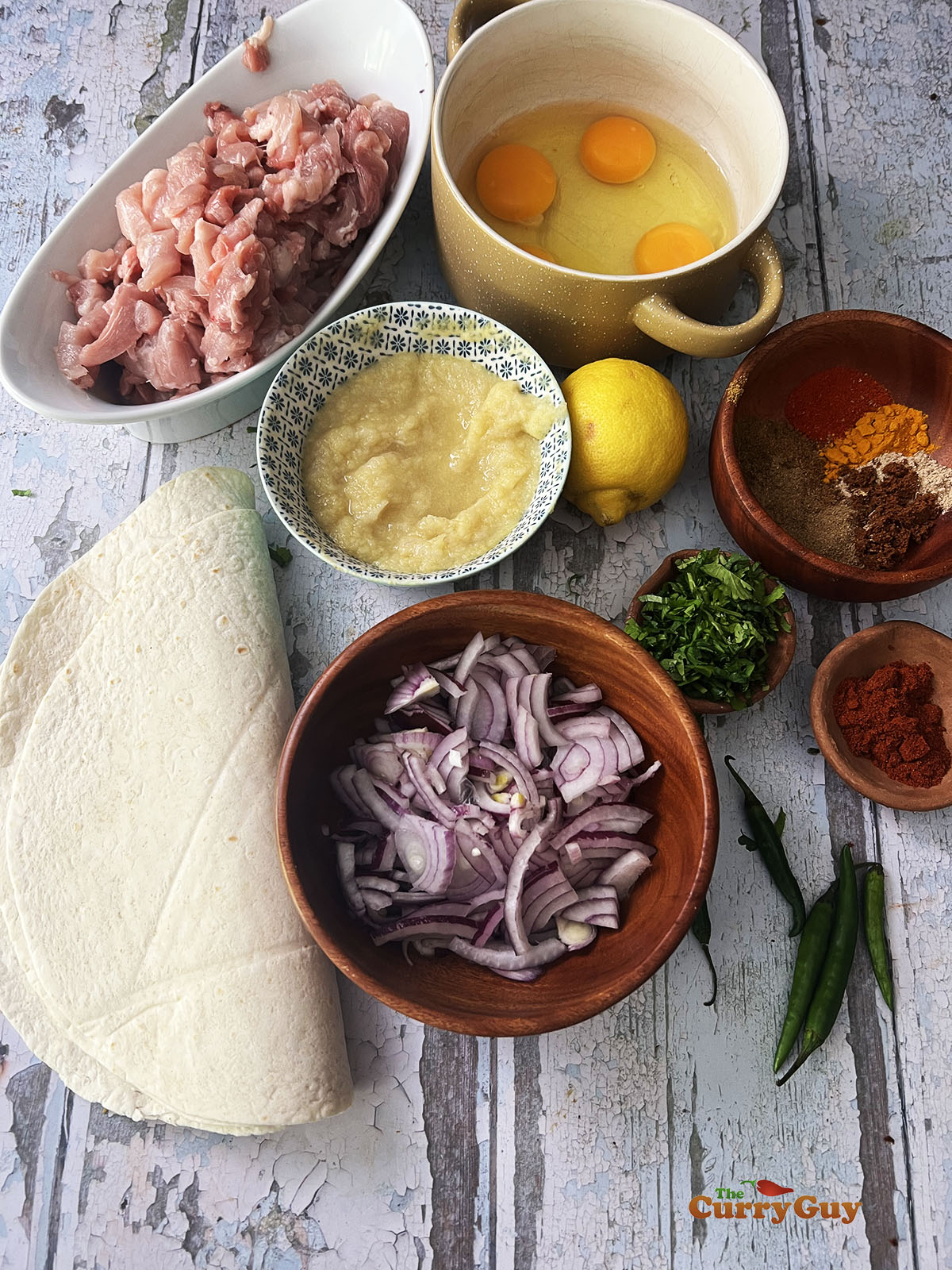 Ingredients for chicken frankies.
