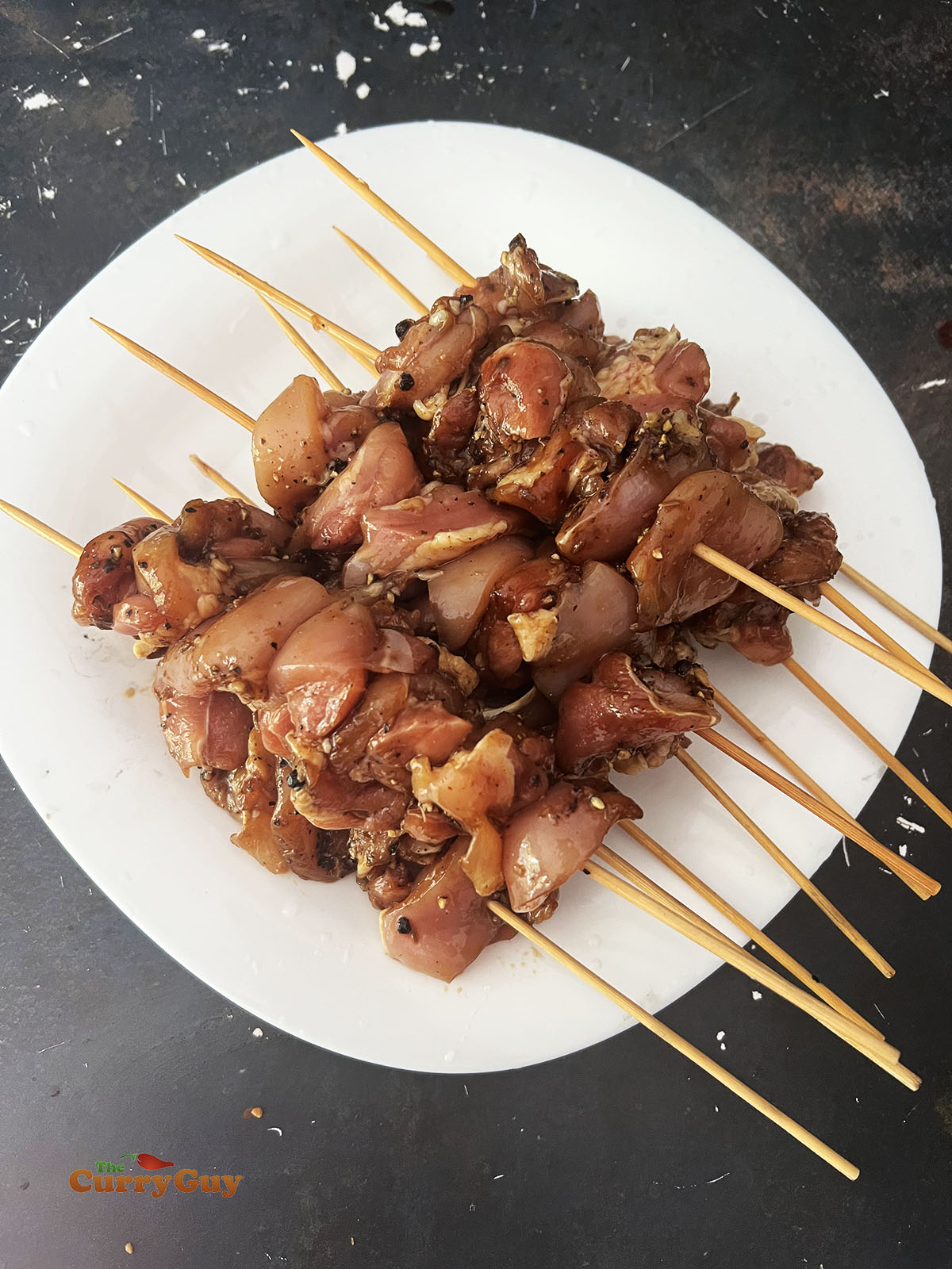 Skewered Indonesian chicken satay