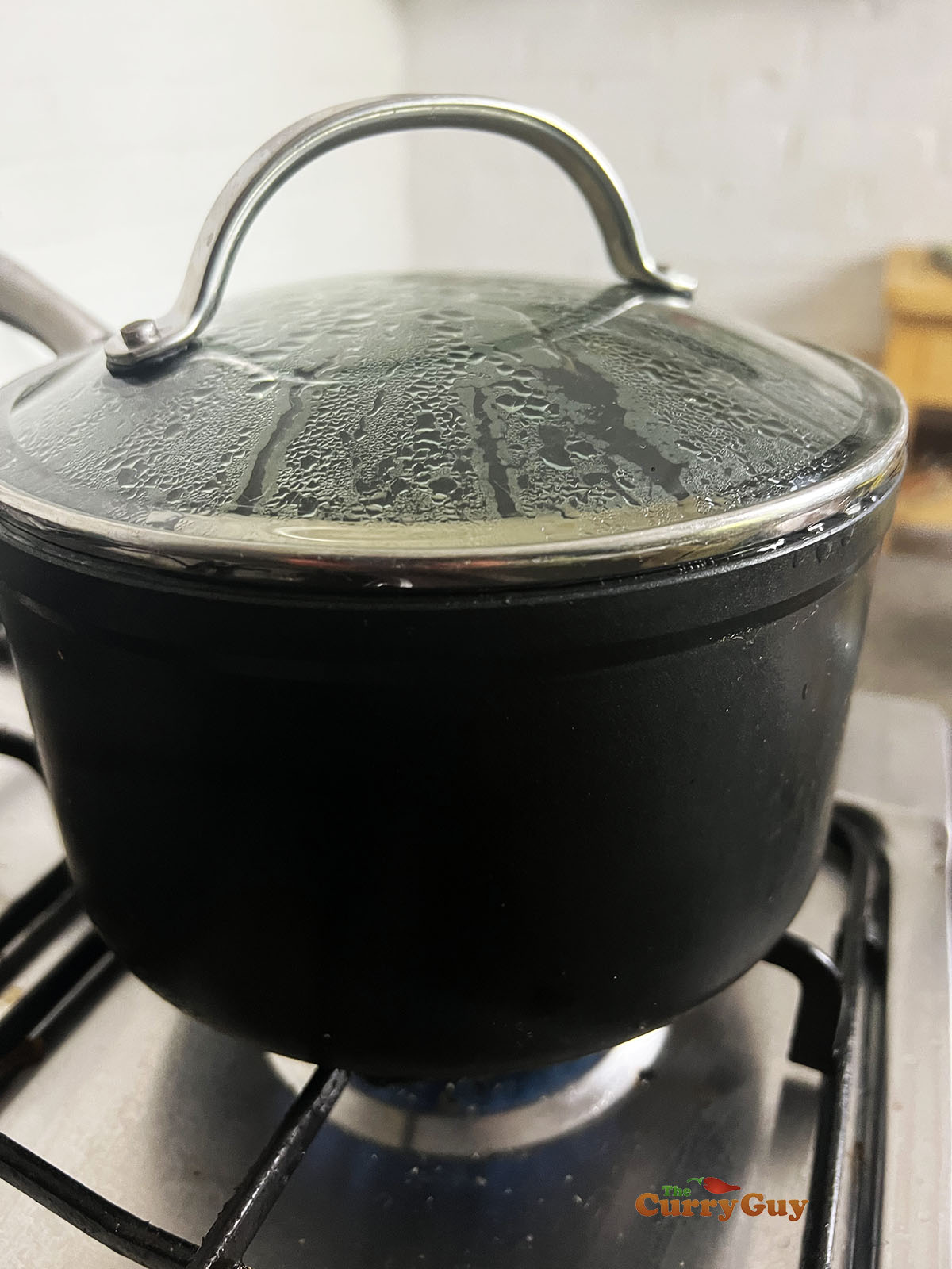 Jasmine rice cooking.