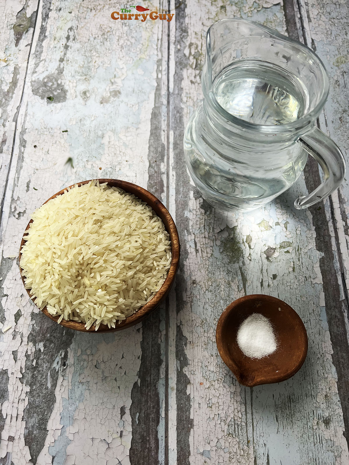 Ingredients for jasmine rice.