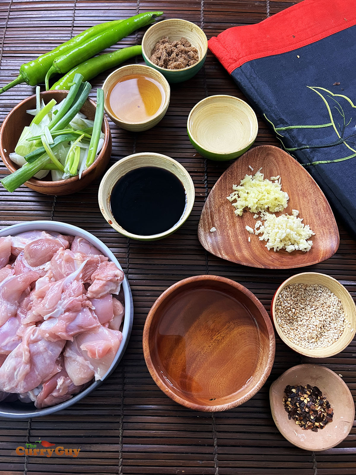 Ingredients for chicken yakitori