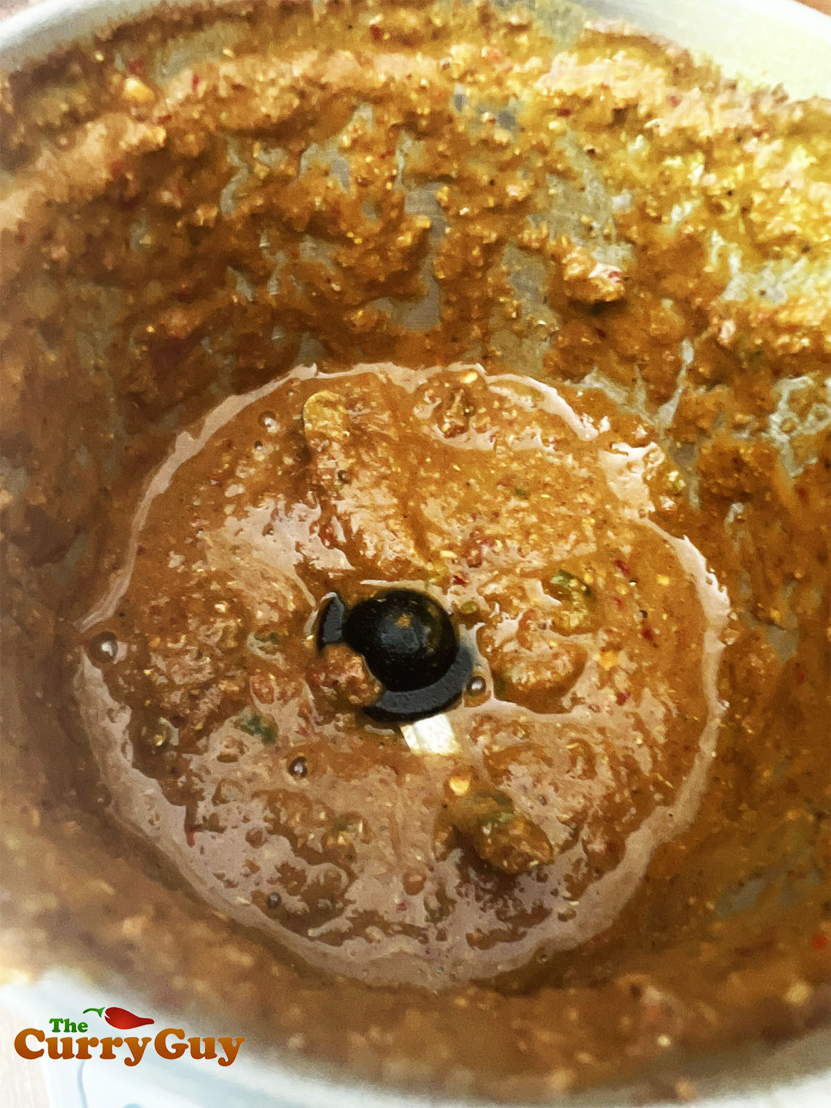 Blended marinade ingredients.