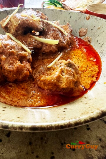 Finished chicken shahi korma