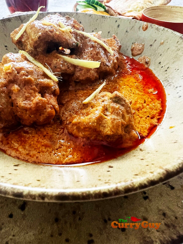 Finished chicken shahi korma