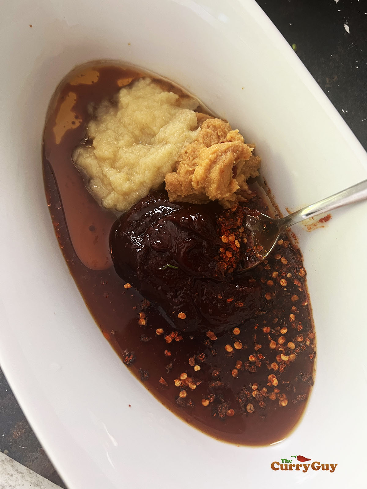 The marinade ingredients for the chicken