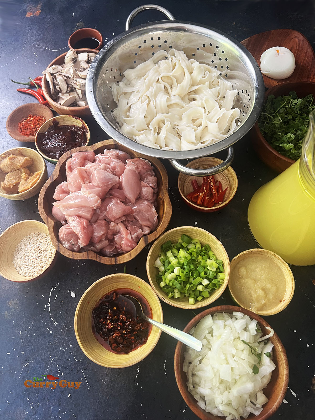 Ingredients for Korean ramen