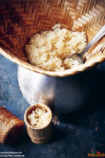 Cooked and served sticky rice