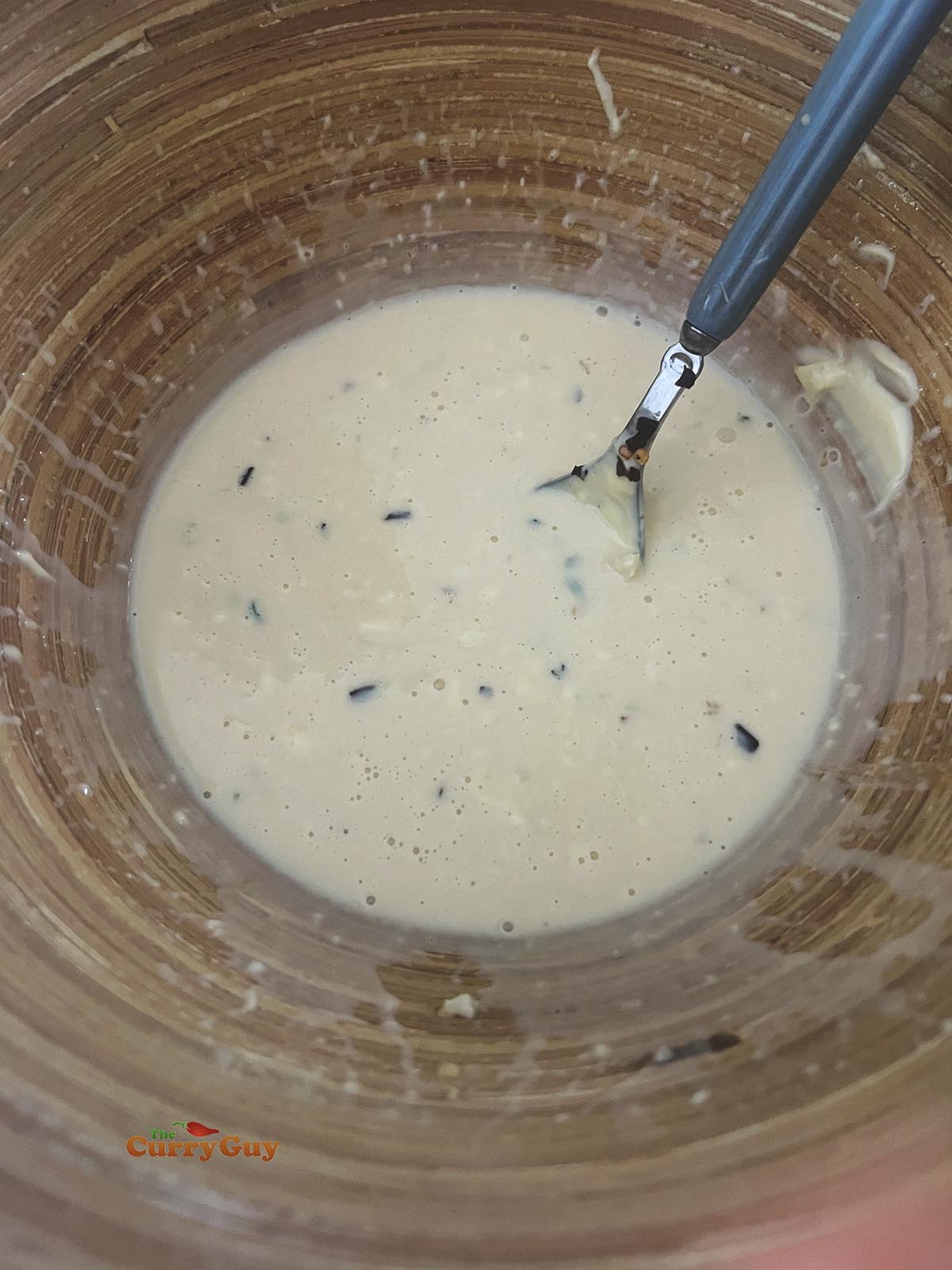 Prepared coleslaw dressing.