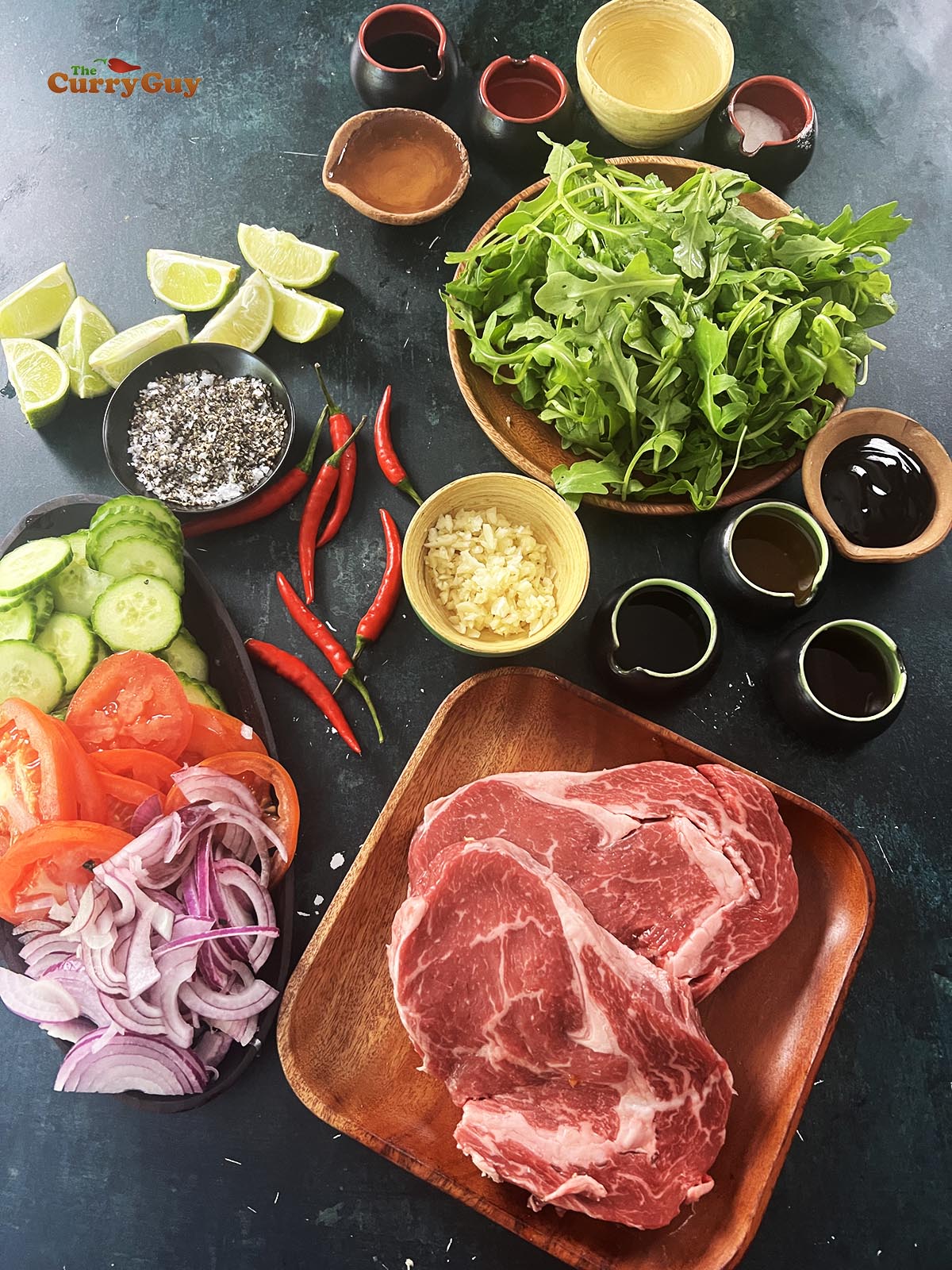 Ingredients for shaking beef