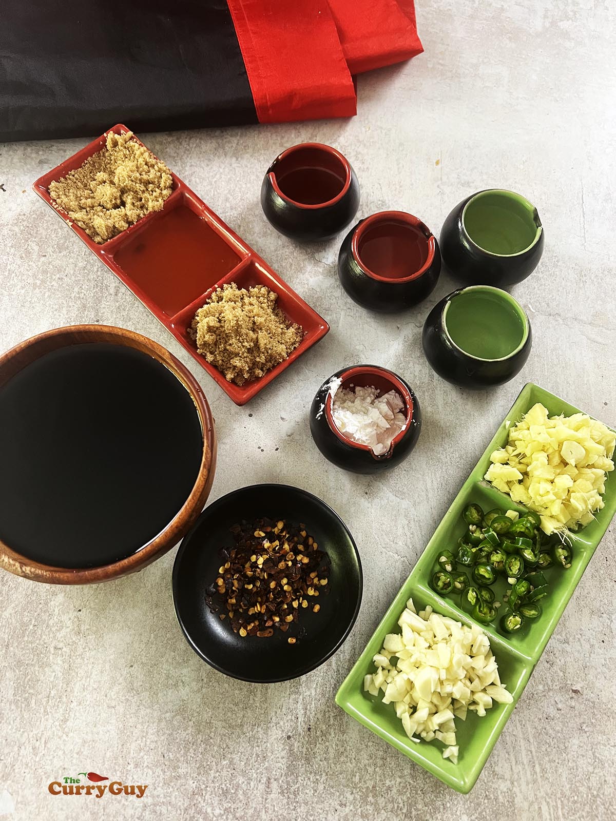 Ingredients for spicy teriyaki sauce
