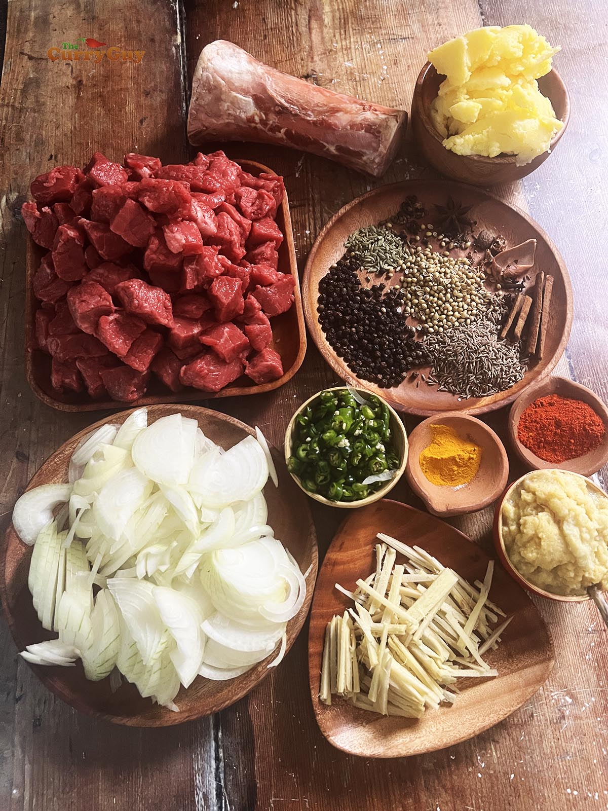 Ingredients for beef haleem