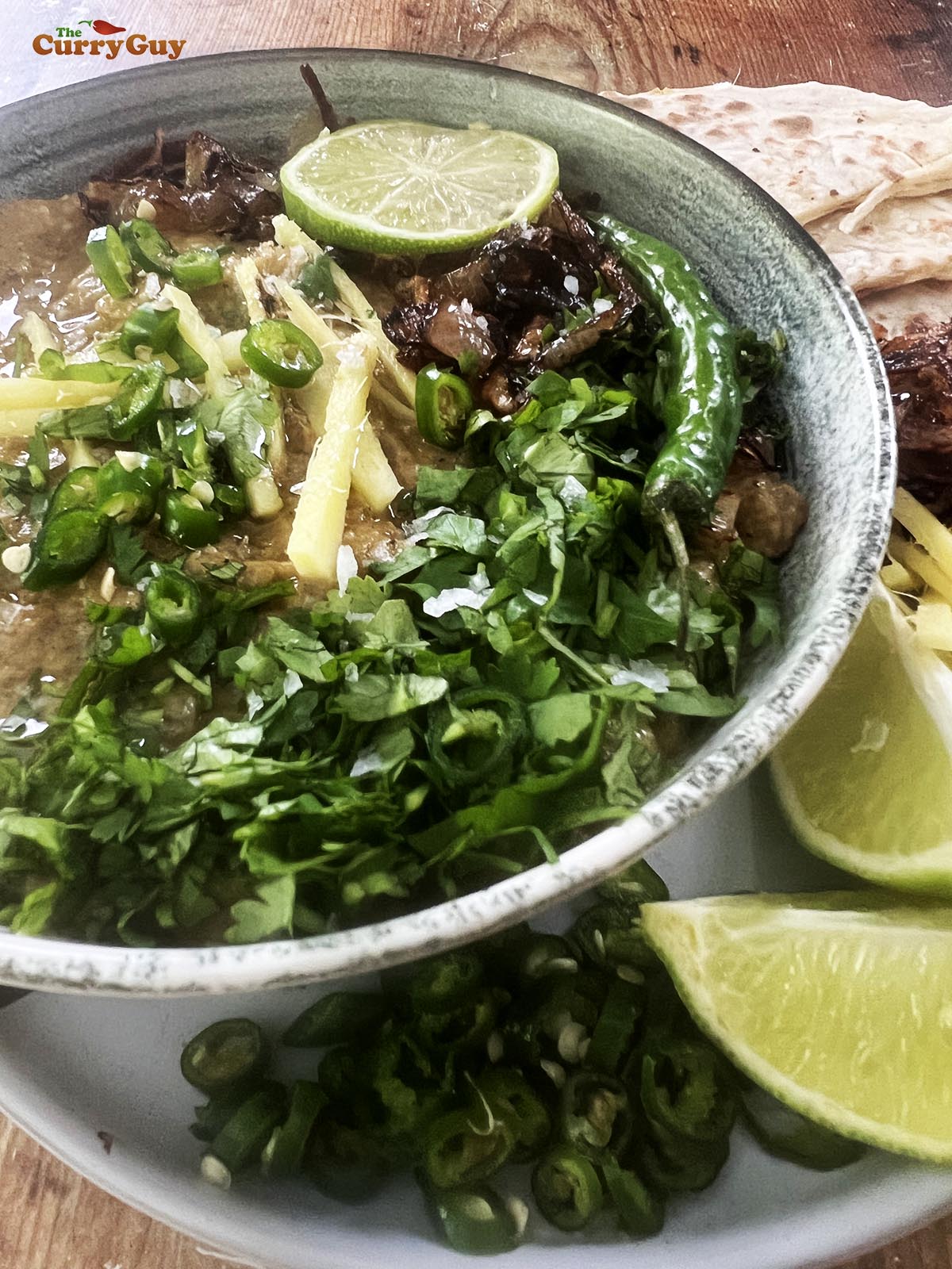 Serving the beef haleem.