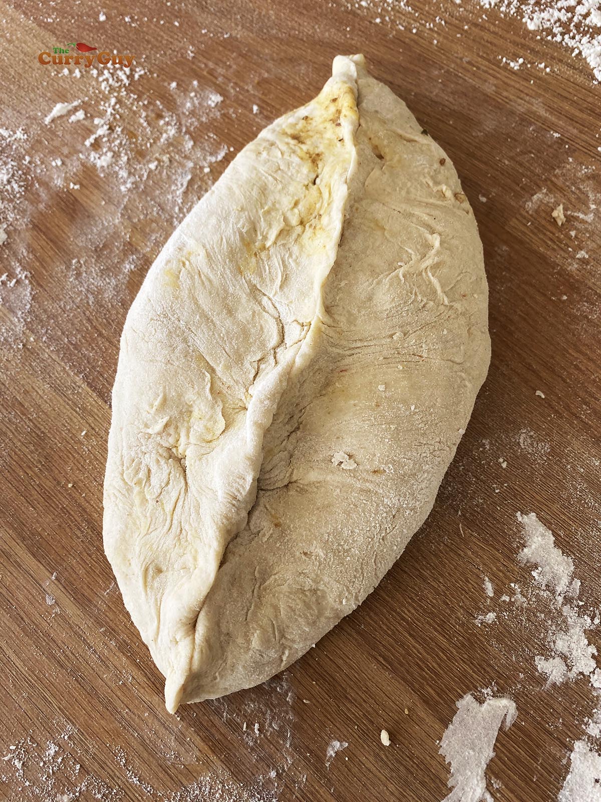 Keema curry wrapped up in dough.