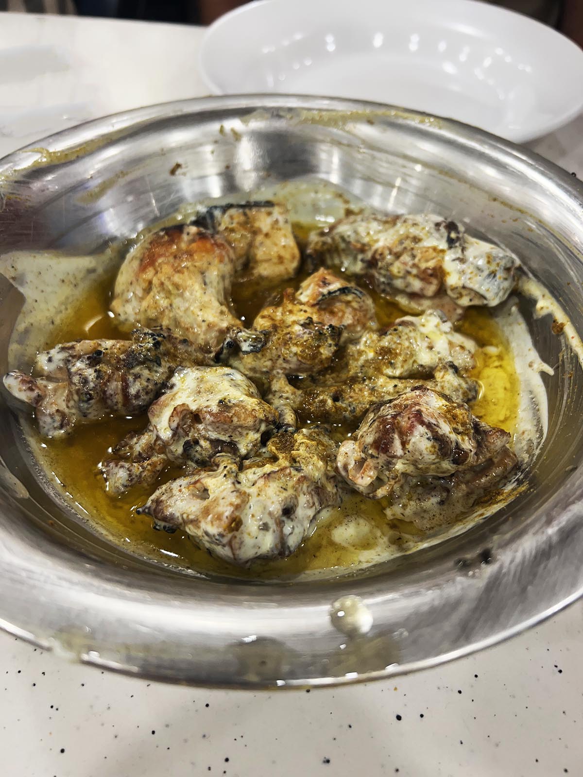 The grilled butter chicken served at Aslam Chicken in Old Delhi.