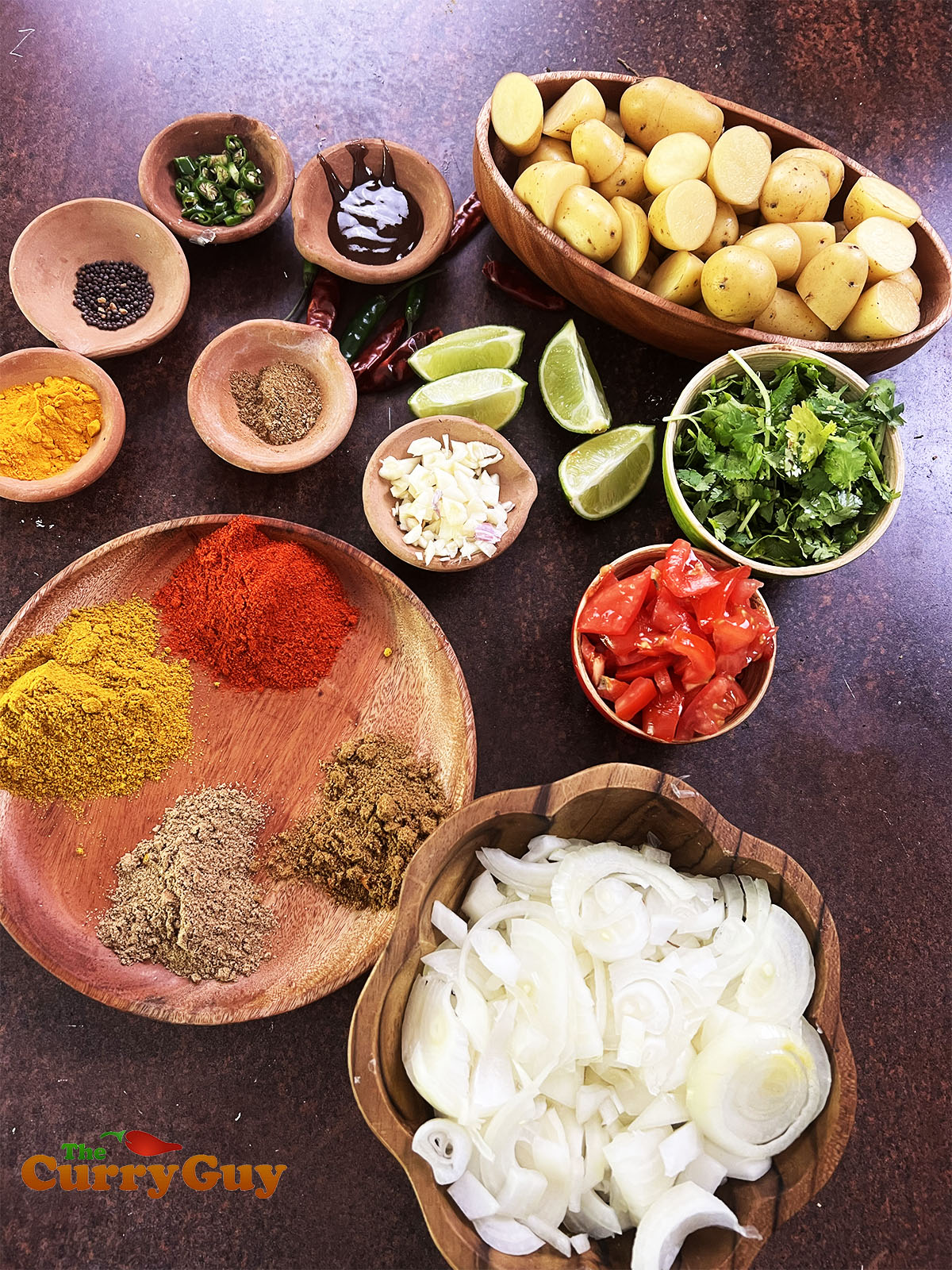 Ingredients for Bombay Aloo.