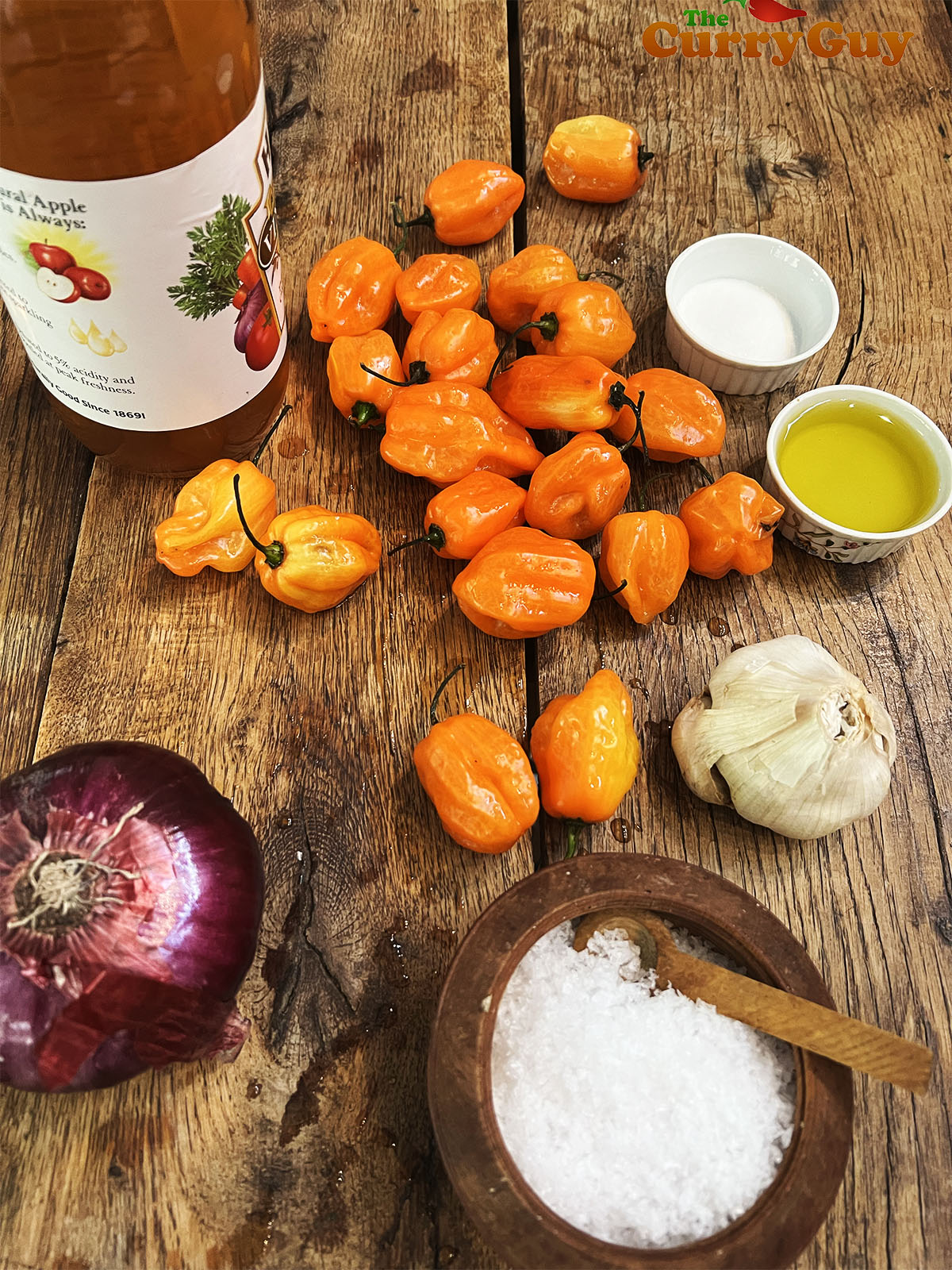 Ingredients for habanero hot sauce