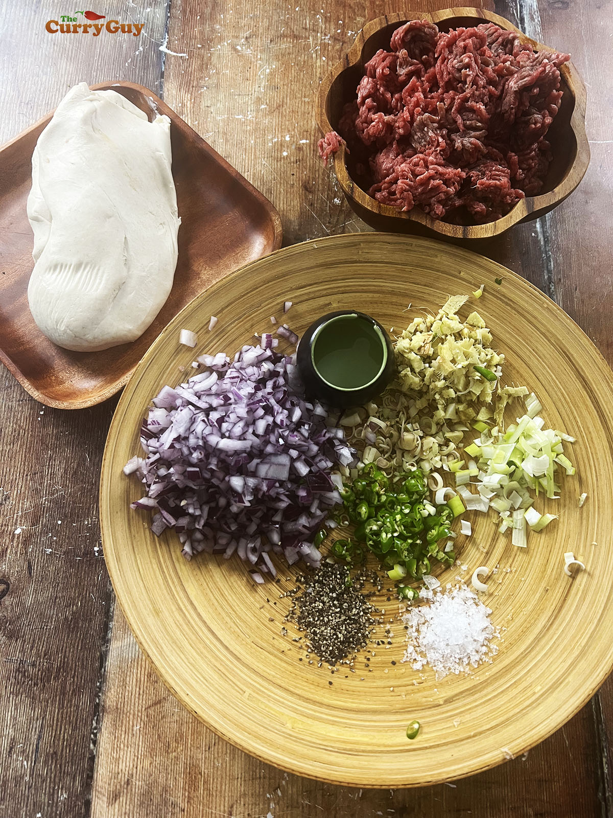Ingredients for beef momos
