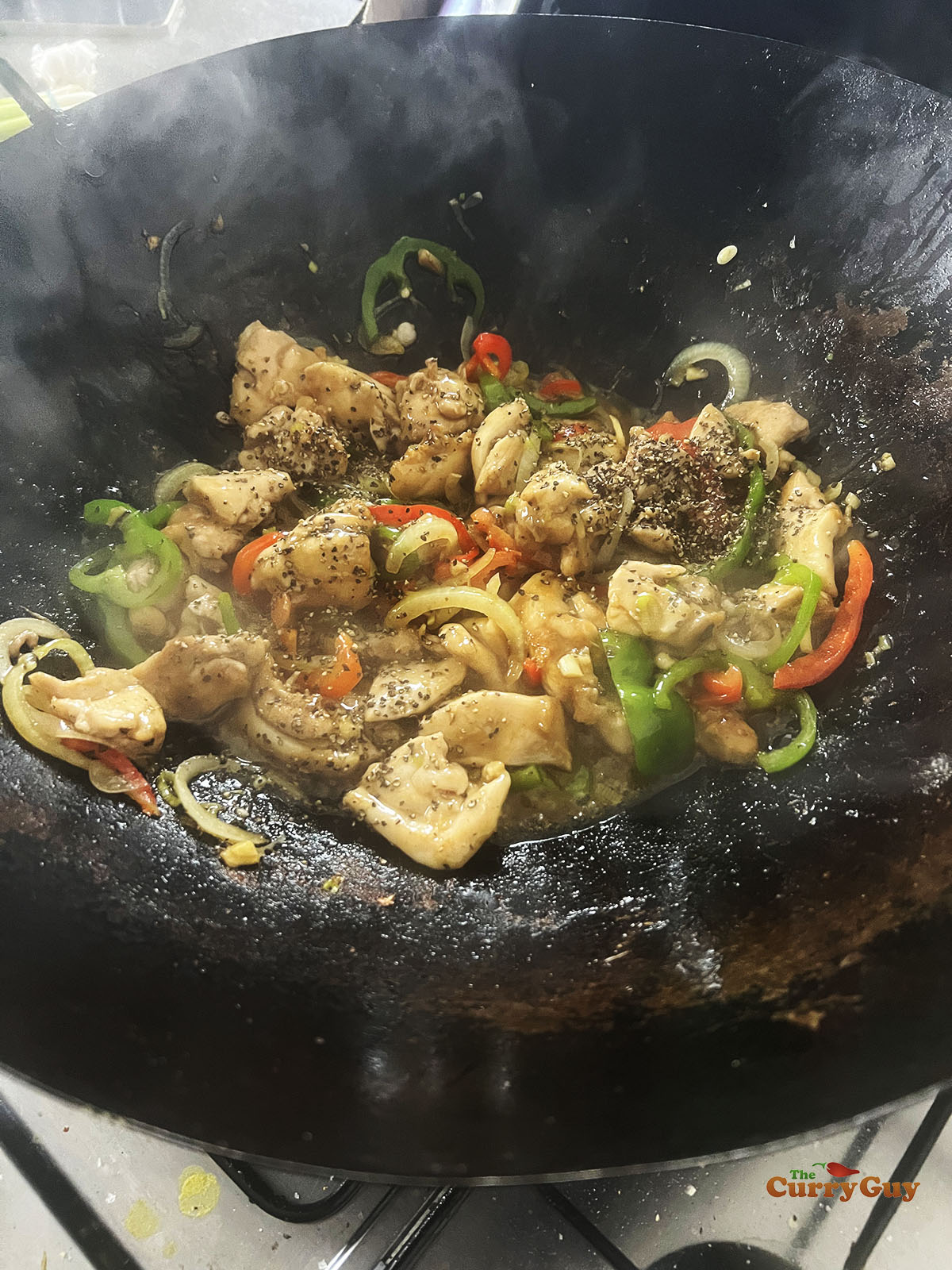 Finished Chinese black pepper chicken