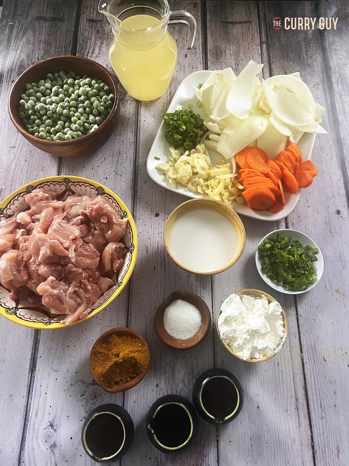Ingredients for Chinese chicken curry