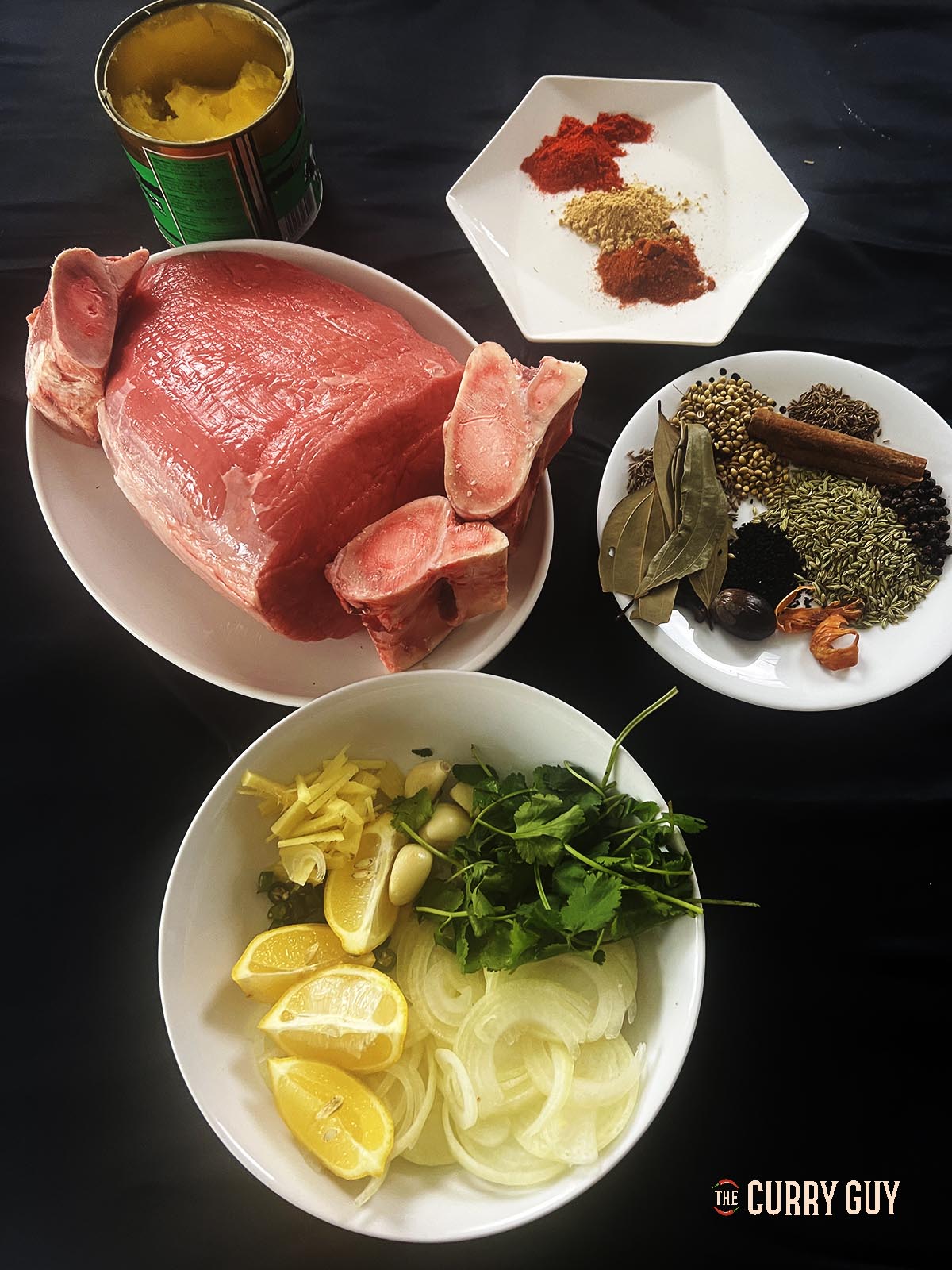 Ingredients for beef nihari sandwich