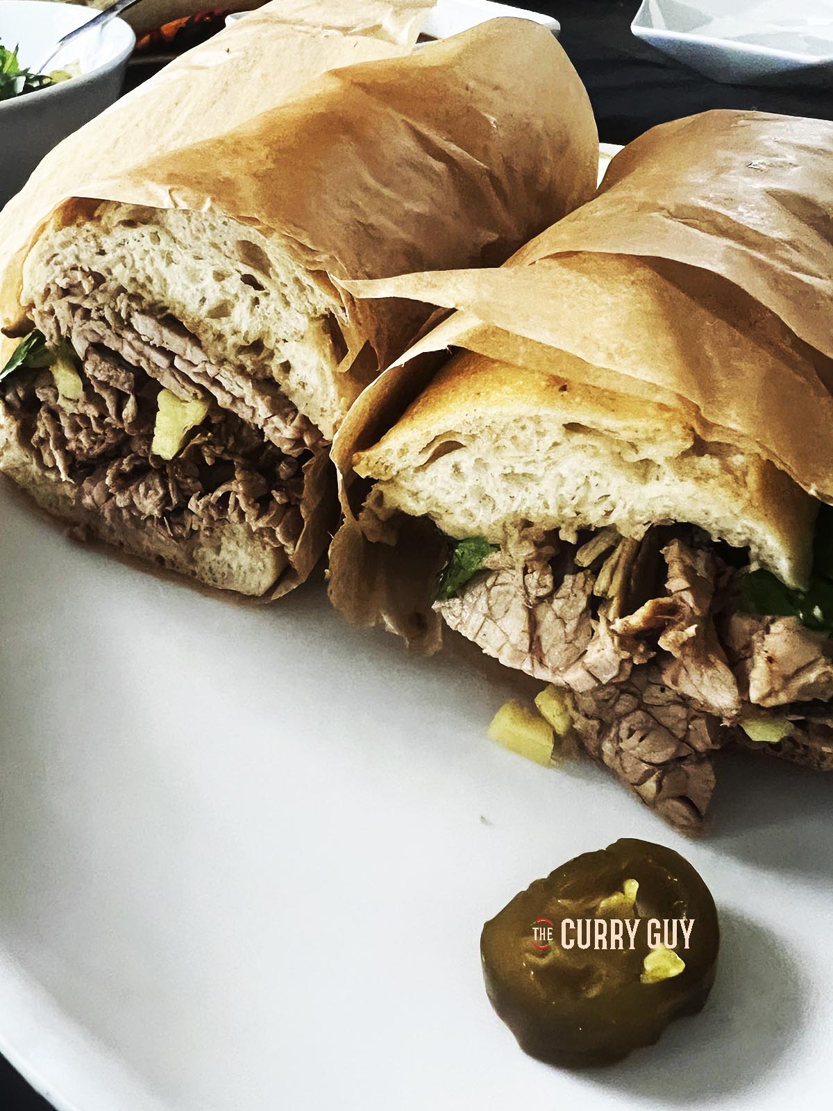 Beef nihari sandwich.