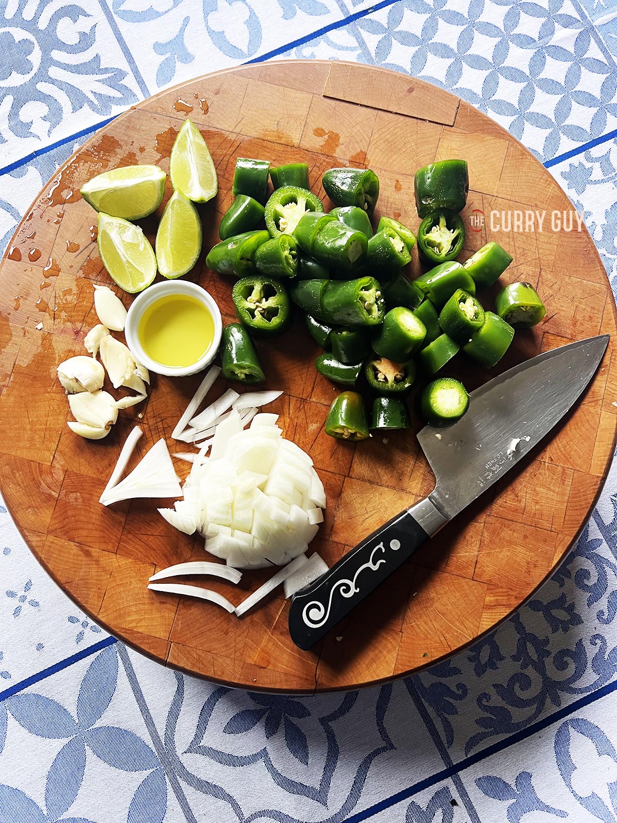 Prepared ingredients for the sauce.