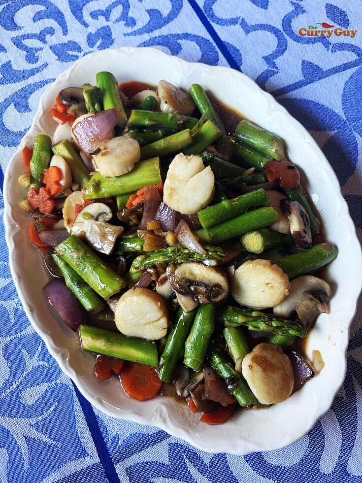 Chinese scallops and asparagus