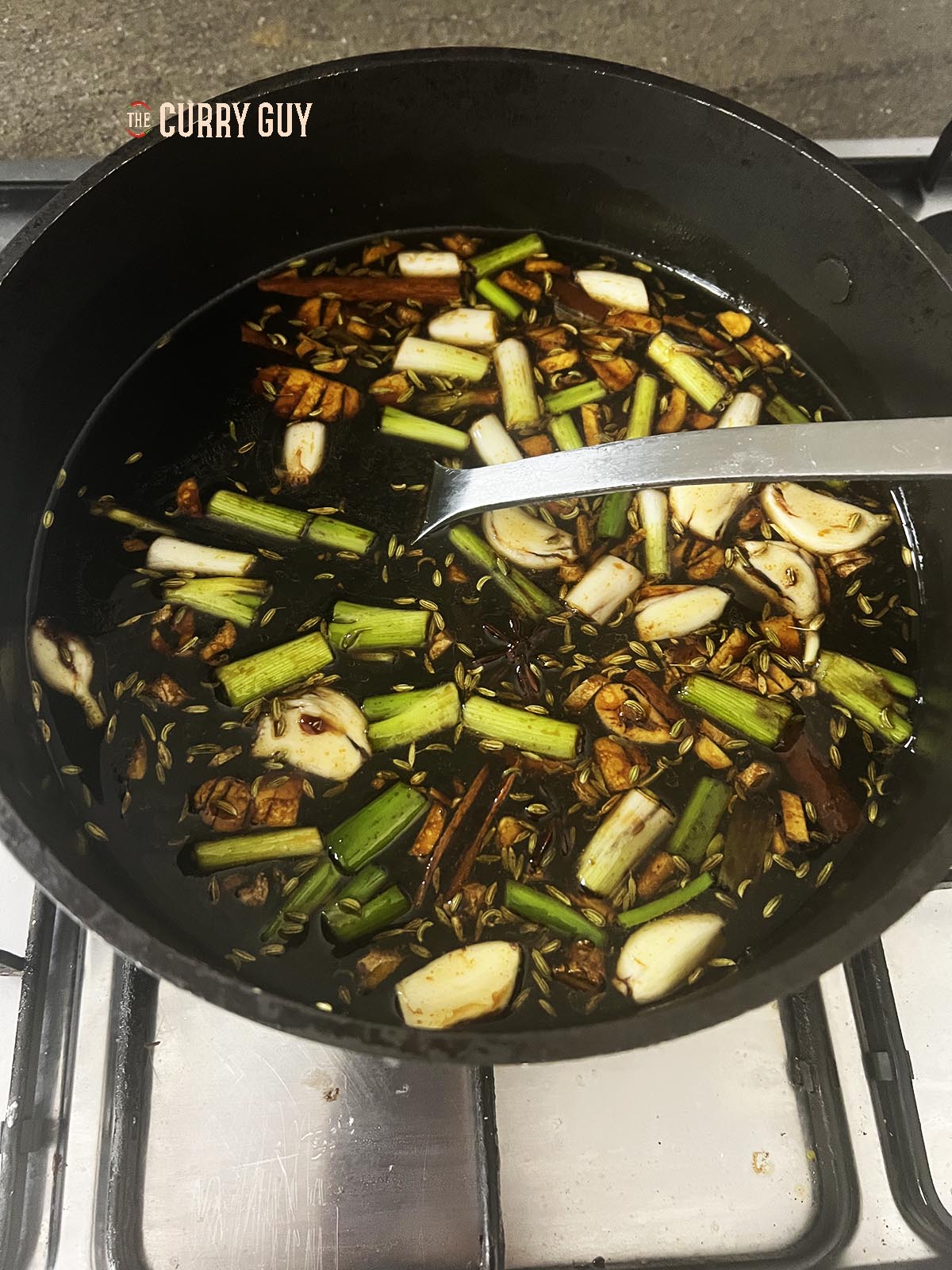 Heating up the marinade.