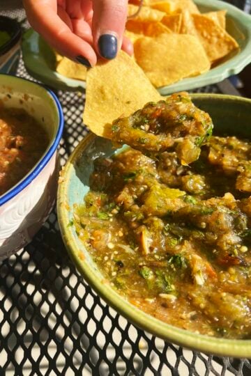 Tomatillo and tomato salsa