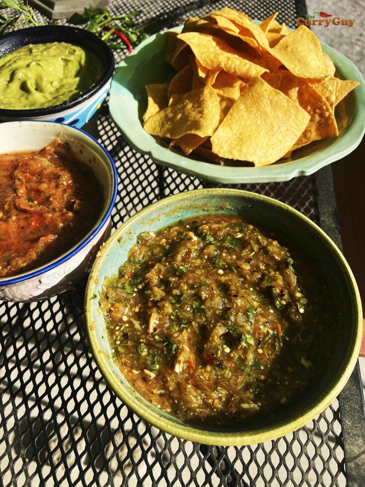 Tomatillo and tomato salsa
