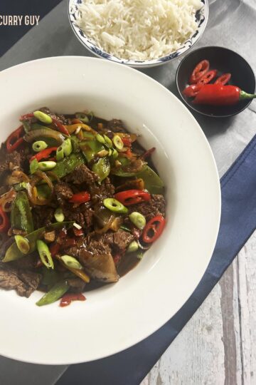 Beef in oyster sauce.