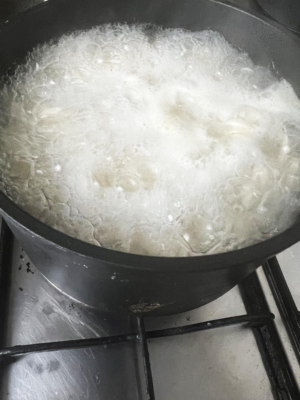 Cooking the noodles.