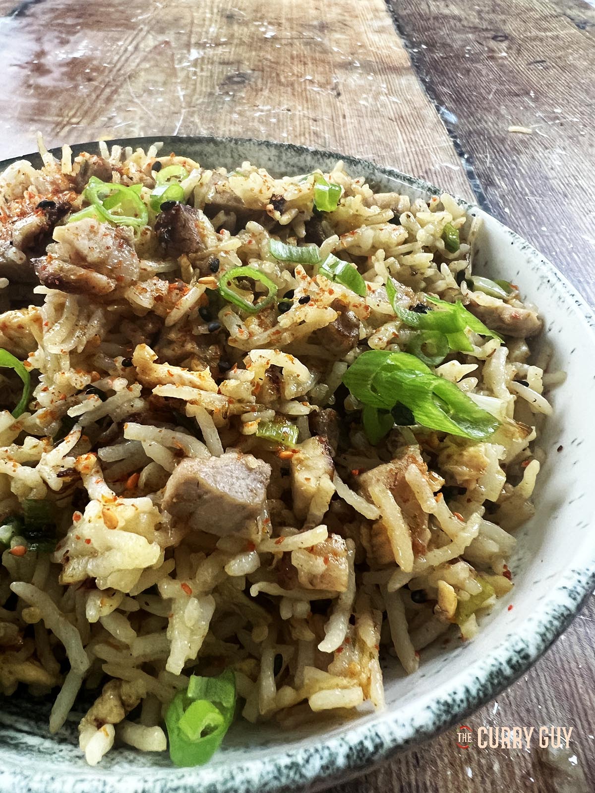 Chashu rice prepared and in a serving bowl.