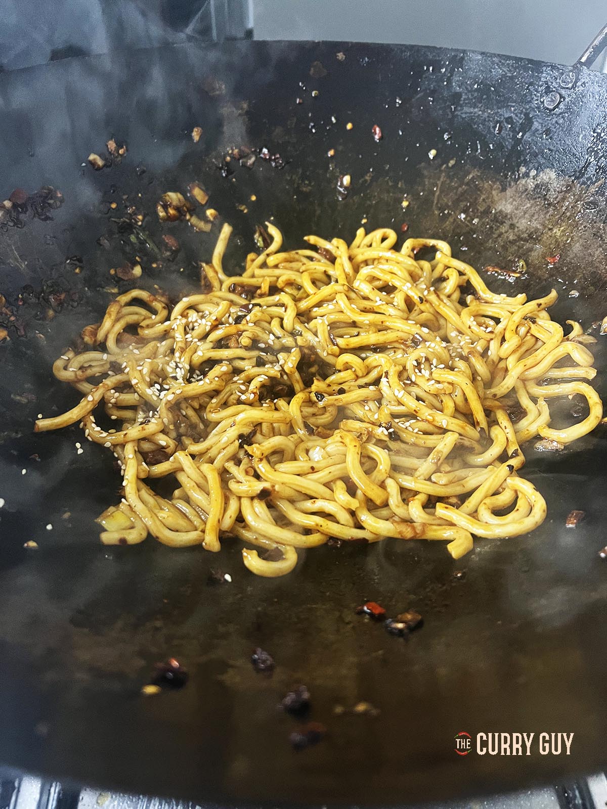 Finished crispy chili noodles
