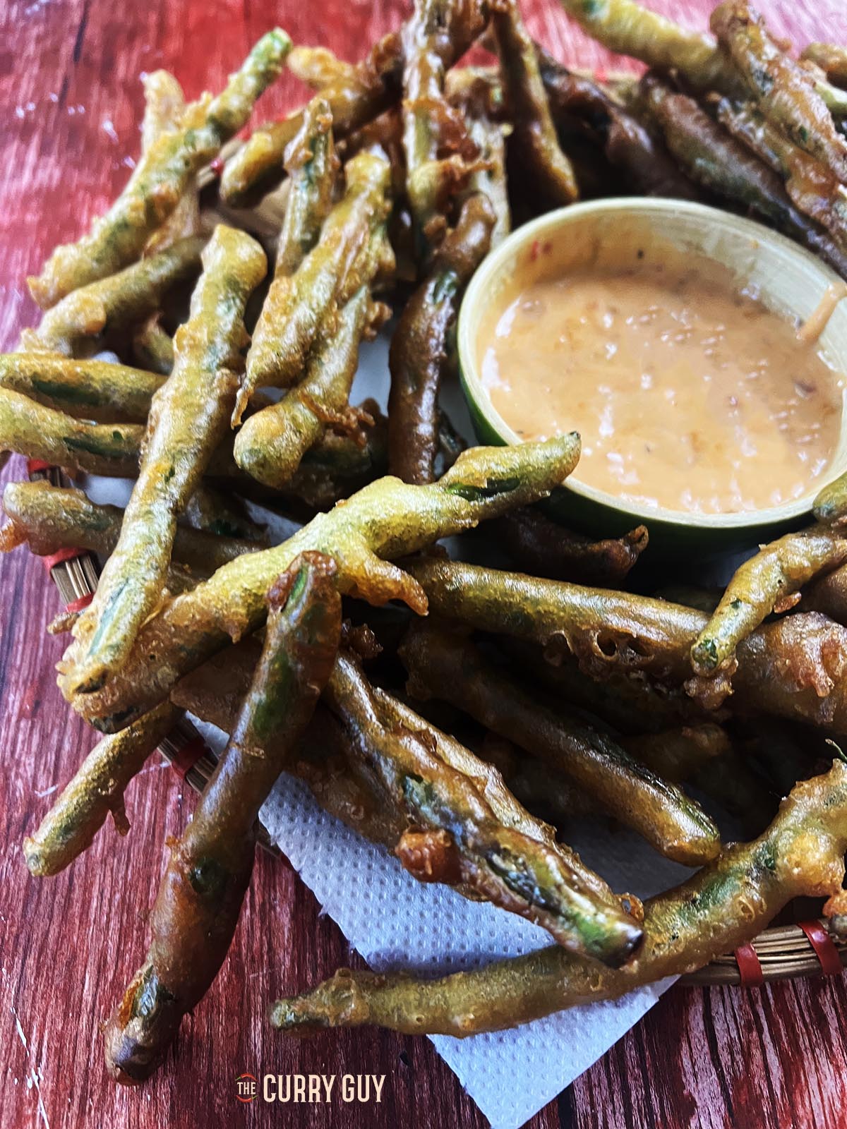 Deep fried green beans