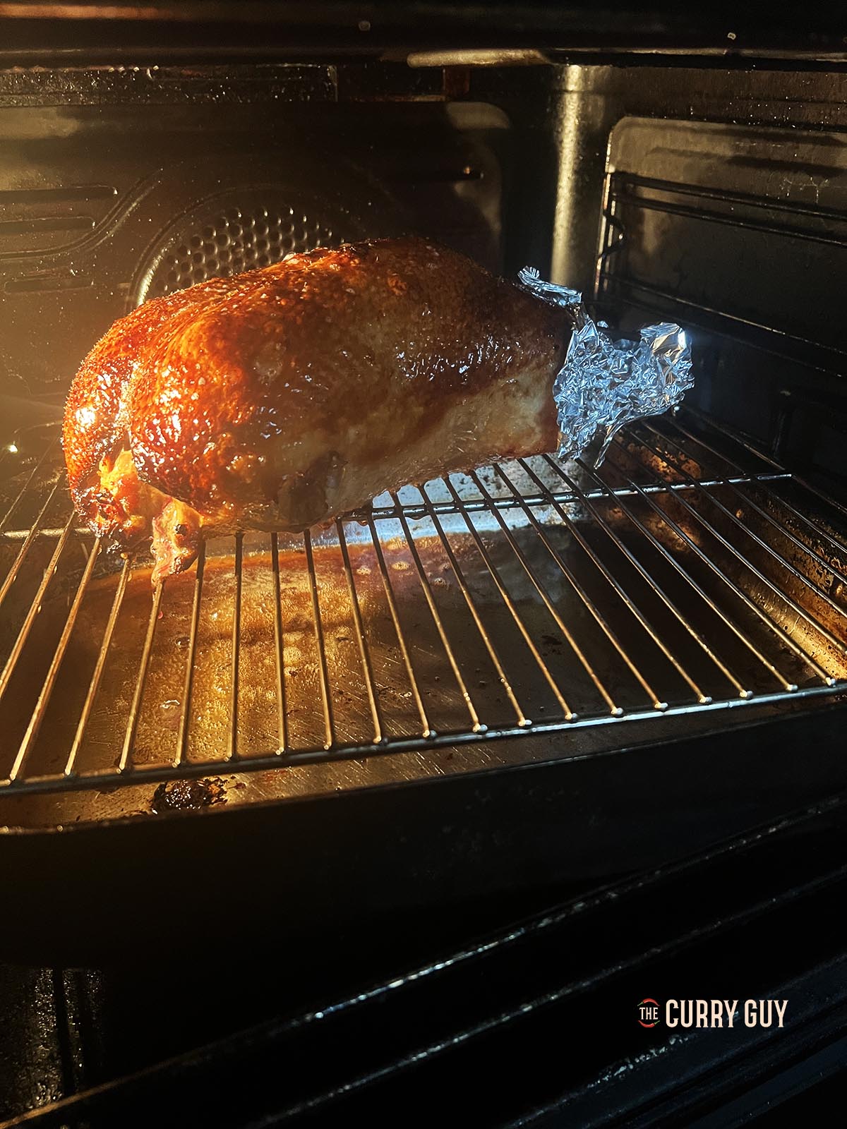 Roasting the Peking duck.