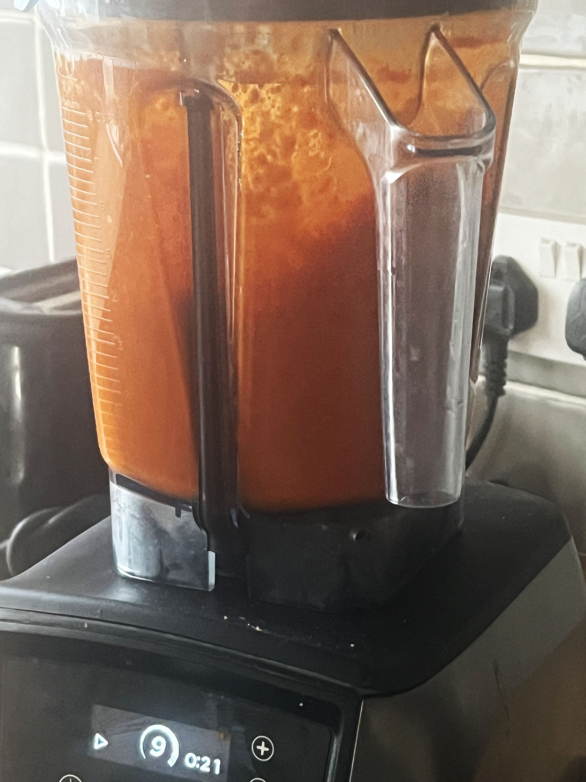 Blending the mixture with vinegar.