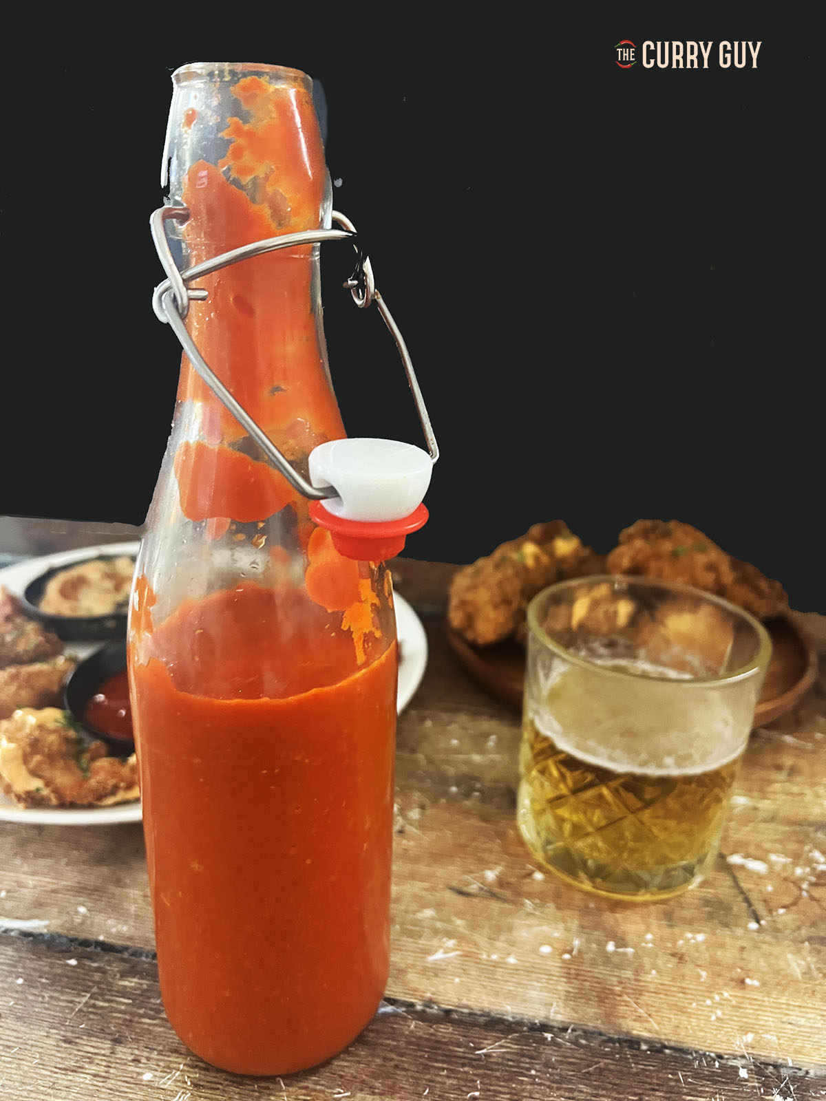 Homemade sriracha sauce.