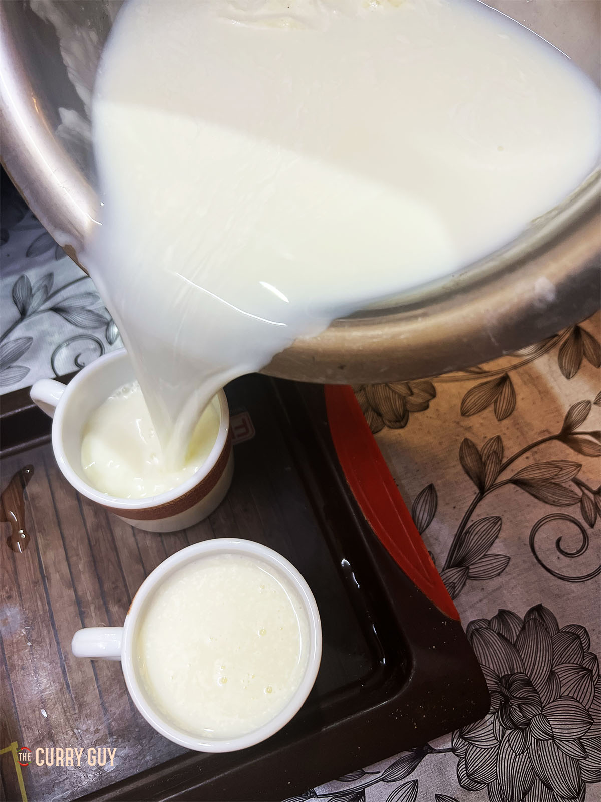 The full fat milk for the tea.