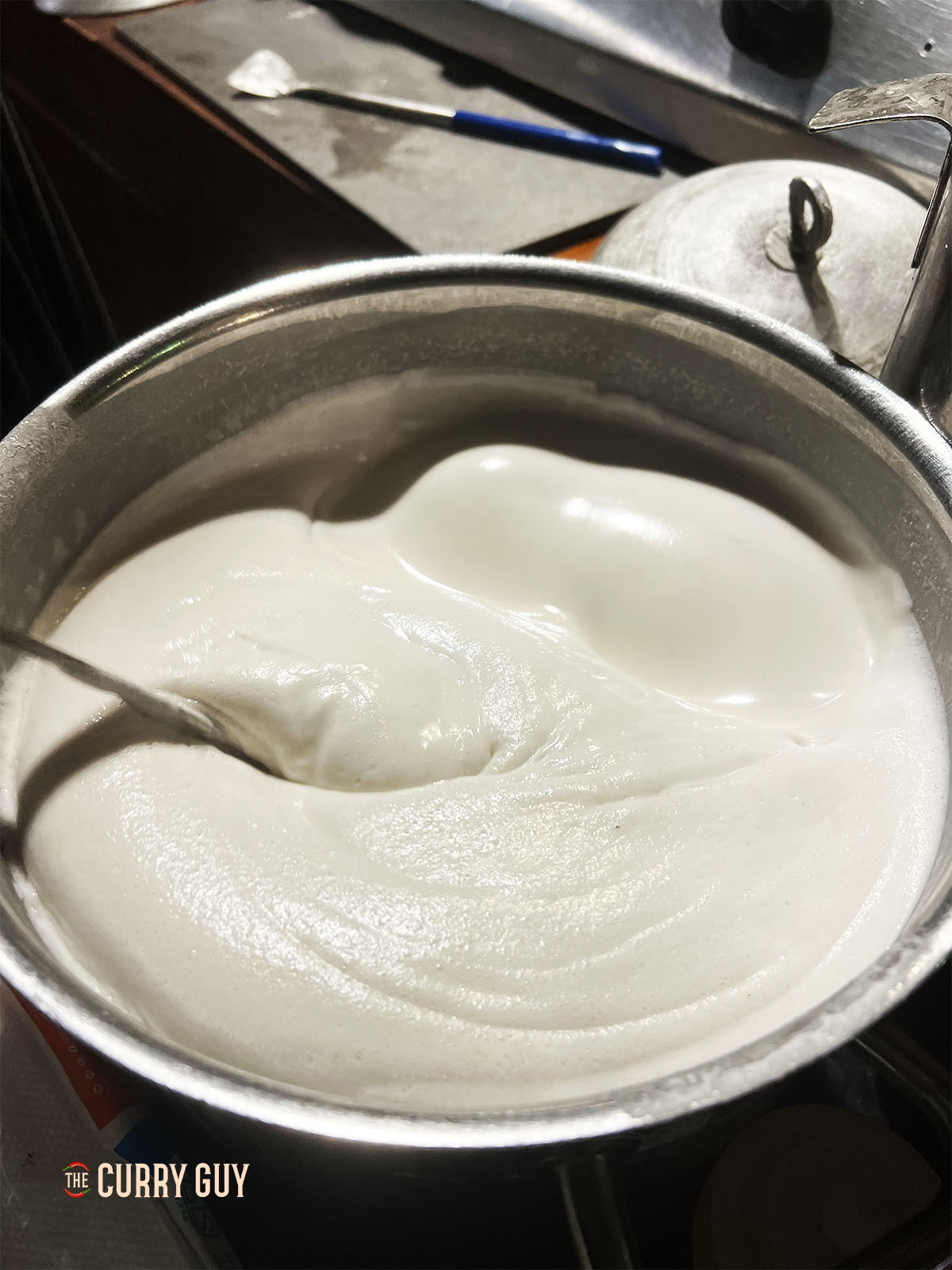 The batter for the hoppers.