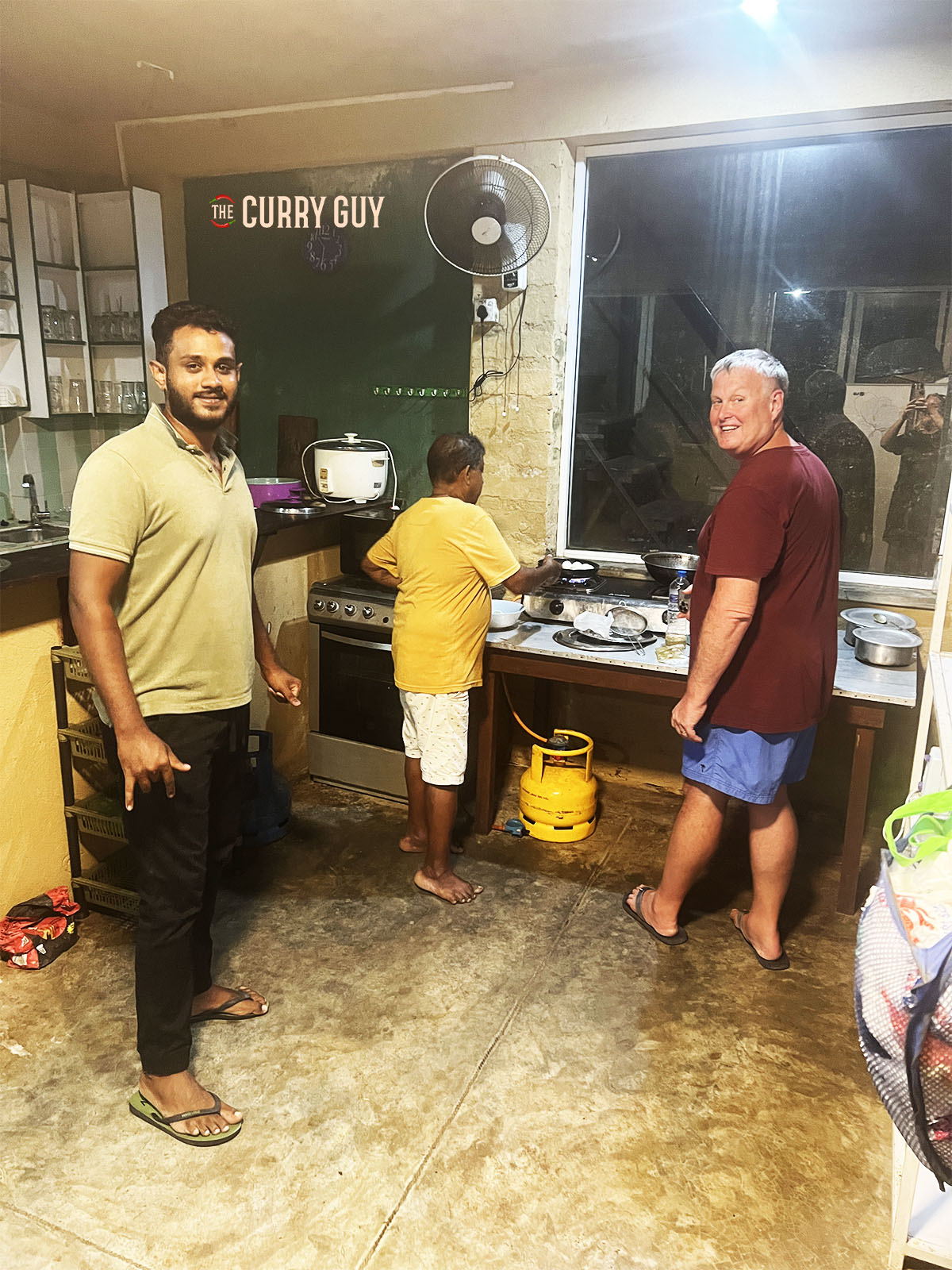 Dan Toombs (The Curry Guy) cooking in a hotel kitchen in Sri Lanka