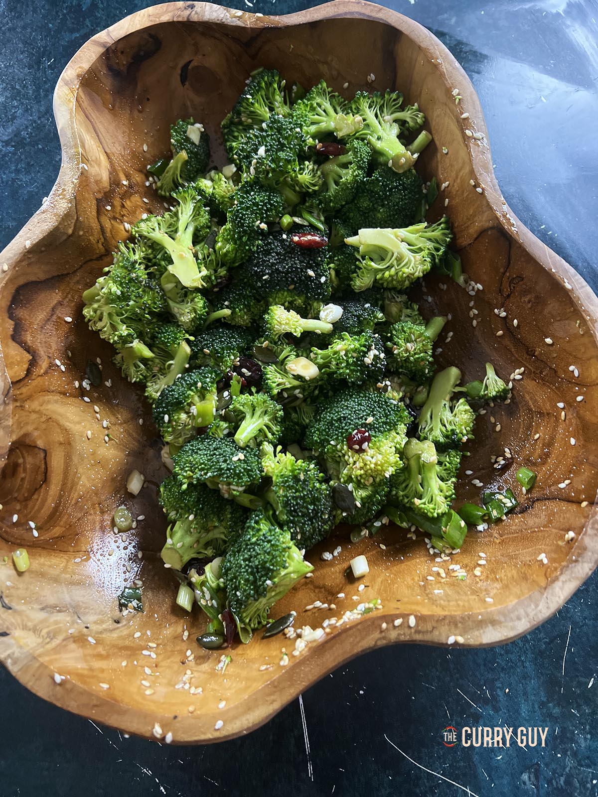 The finished Asian broccoli salad