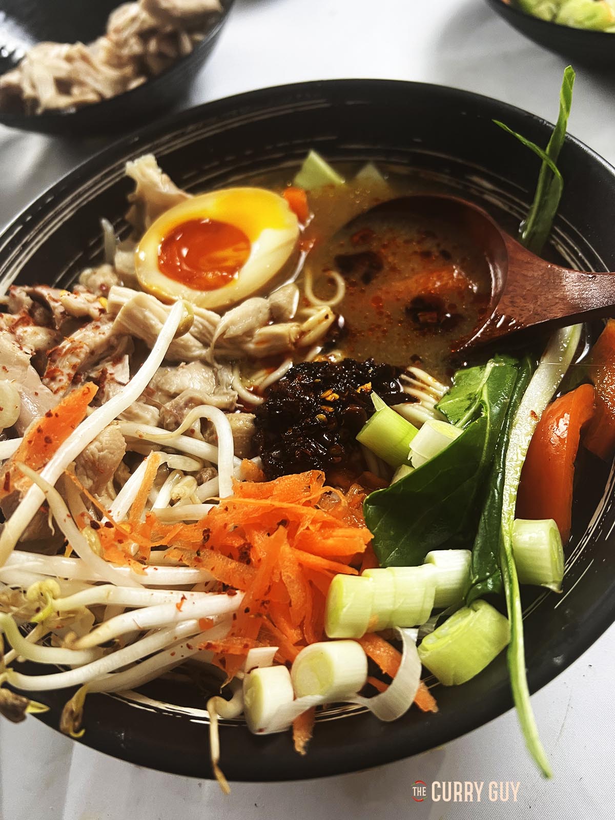 Chicken miso ramen soup