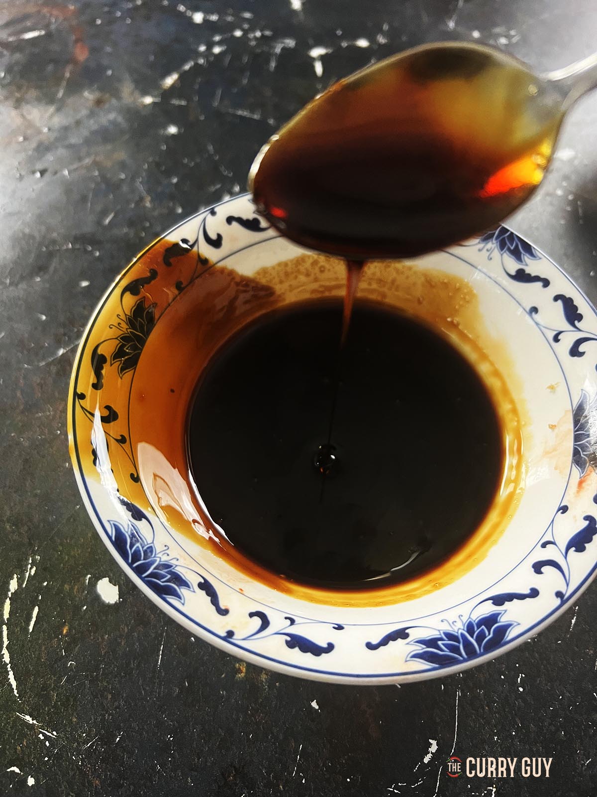 The cooled syrupy sauce.